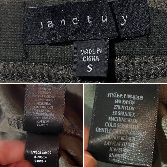 Sanctuary Runway Ponte Camouflage Leggings Forest Green Camo S - Picture 11 of 12